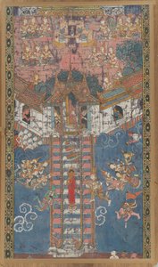 El Buda descendiendo del cielo Trayastrimsa en Sankissa de Unbekannt