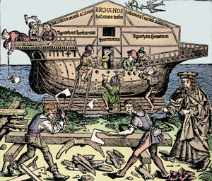 La construcción del arca supervisada por Noé, 1493, 1903