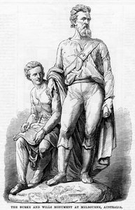 El Monumento de Burke y Wills en Melbourne, Australia, 1865 de Unbekannt