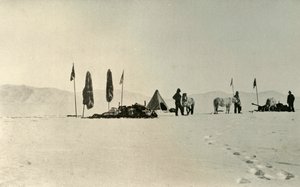 El campamento después de pasar la latitud más al sur anterior, noviembre de 1908, 1909 de Unbekannt