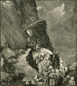 Los cartagineses cruzando los Alpes, 1890 de Unbekannt