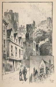 El Castillo desde Thames Street. Un trozo de las murallas exteriores, 1895