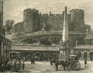El castillo, desde la estación de tren, 1898 de Unbekannt
