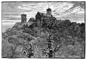 El castillo de Wartburg, 1900 de Unbekannt