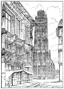 La aguja de la catedral, Rouen de Unbekannt