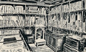 La biblioteca encadenada en Wimborne, 1929