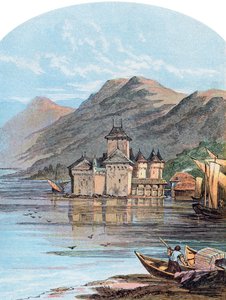 El Castillo de Chillon, Lago de Ginebra, Suiza, 1864