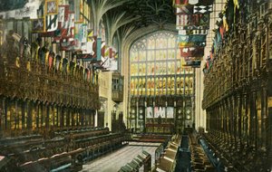 El coro en la Capilla de San Jorge, Castillo de Windsor, 1904 de Unbekannt
