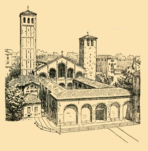 La iglesia de San Ambrosio en Milán, c. 1930 de Unbekannt