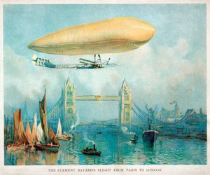 El vuelo del Clement-Bayard de París a Londres, c 1908 de Unbekannt