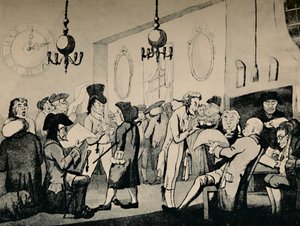 La sala de café en Lloyds, 1798, 1928