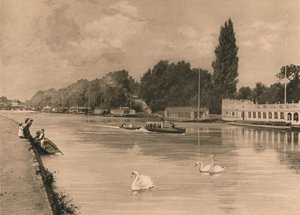 Las barcazas del colegio en Oxford, 1902 de Unbekannt