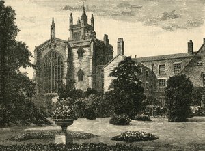 La capilla del colegio, desde los jardines del guardián, 1898 de Unbekannt