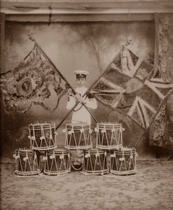 Los Colores del 1er Fusileros Reales de Munster, Rangún, Birmania, 1913