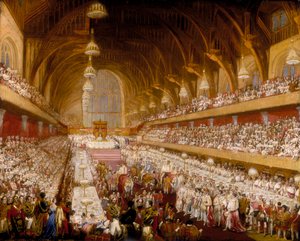 El banquete de coronación del rey Jorge IV en el Salón de Westminster, 1821 de Unbekannt