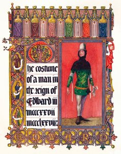 El traje de un hombre en el reinado de Eduardo III, c. 1353 de Unbekannt