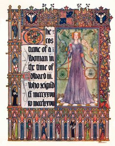 El traje de una mujer en el reinado de Eduardo III, c. 1353 de Unbekannt