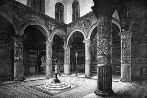 La Corte del Palazzo Vecchio, Florencia, Italia, 1882 de Unbekannt