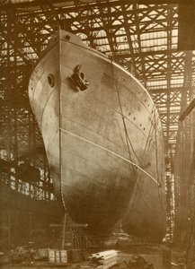 El Cunard Aurania 14,000 toneladas en los astilleros de Newcastle-On-Tyne, c1930 de Unbekannt
