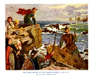 Los Daneses Navegando por el Canal de la Mancha, c877 d.C., siglo XIX