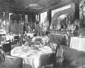 El comedor en Sandringham, Norfolk, 1894