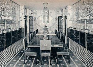 El comedor del Palacio Stoclet, Bruselas, Bélgica, c. 1914 de Unbekannt