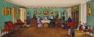 El salón en la casa del Conde Josef August Ilinsky en Romaniv, 1834 de Unbekannt