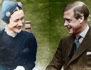 El Duque y la Duquesa de Windsor Sra. Simpson en el Chateau de Cande, Francia, 1937 de Unbekannt