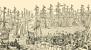 El embarque de Guillermo de Orange desde Holanda hacia Inglaterra, 1688, c. 1930 de Unbekannt