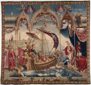 El Emperador Navegando, de La Historia del Emperador de China, Beauvais, 1716-1722 de Unbekannt
