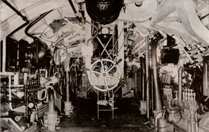 La sala de máquinas de un submarino Holland, c1916 de Unbekannt