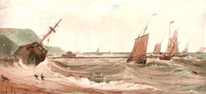 La entrada al puerto de Boulogne, c1900 de Unbekannt