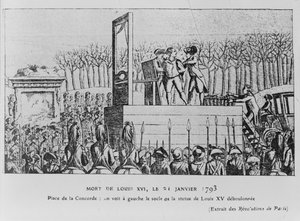 La ejecución de Luis XVI en la Plaza de la Revolución el 21 de enero de 1793, c. 1793 de Unbekannt