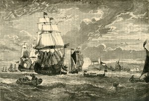 La Primera Flota de la Compañía de las Indias Orientales Saliendo de Woolwich, 1601, 1890 de Unbekannt