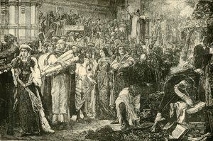 Los florentinos renunciando a las vanidades por orden de Savonarola, 1890