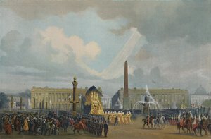 El cortejo fúnebre de Napoleón en la Plaza de la Concordia, 15 de diciembre de 1840 de Unbekannt