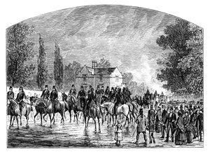 El funeral de Sir Robert Peel, Staffordshire, 1850, c1888 de Unbekannt