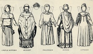 La galería del traje británico: Cómo se vestían los ingleses en la época del rey Juan, c1934 de Unbekannt