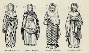 La galería del traje británico: El vestido de los daneses y los anglosajones posteriores, c1934 de Unbekannt