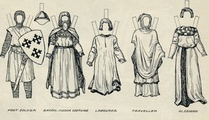 La Galería del Traje Británico: Tipos de Vestimenta en Tiempos de los Primeros Plantagenet, c1934 de Unbekannt
