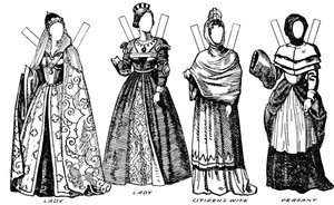 La galería del traje inglés: Algunos de los vestidos usados en la época de Guillermo III, c1934 de Unbekannt