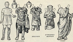 La galería del traje histórico: Lo que solían usar los britanos y romanos, c1934 de Unbekannt