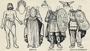 La galería del traje histórico: Lo que solían usar los britanos y romanos, c1934