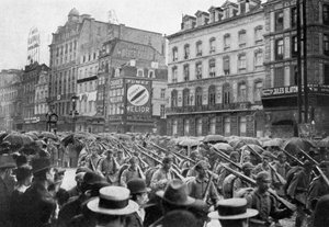 El ejército alemán marchando por Bruselas, Primera Guerra Mundial de Unbekannt