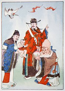 Los dioses de la felicidad, la oficina y la longevidad, 1922 de Unbekannt