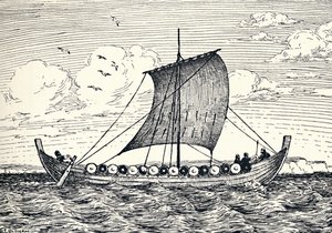El barco Gokstad - Una reconstrucción, 1935 de Unbekannt