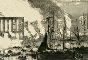 El gran incendio en Cottons Wharf Tooley Street, 1861 de Unbekannt