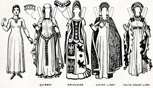 La Gran Galería del Traje Británico: Vestido usado en el reinado de Eduardo III, c. 1934 de Unbekannt
