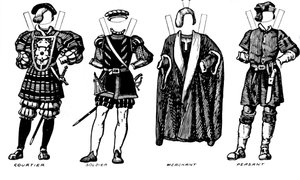 La Gran Galería del Traje Británico: Vestido usado en la época de Enrique VIII, c. 1934