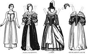 La Gran Galería del Traje Histórico: Vestido usado en el reinado de Jacobo I, c1934 de Unbekannt